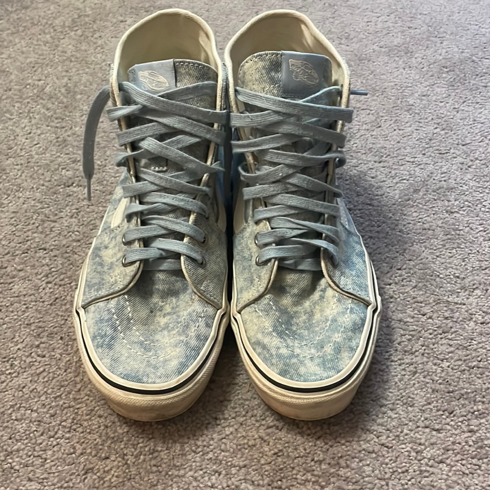 Washed denim high top Vans